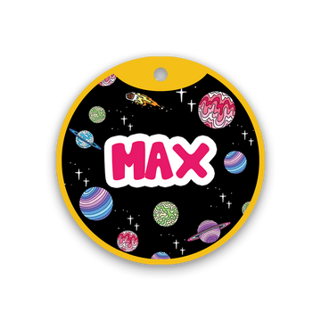 Customized Pet Id Tag - Space Print